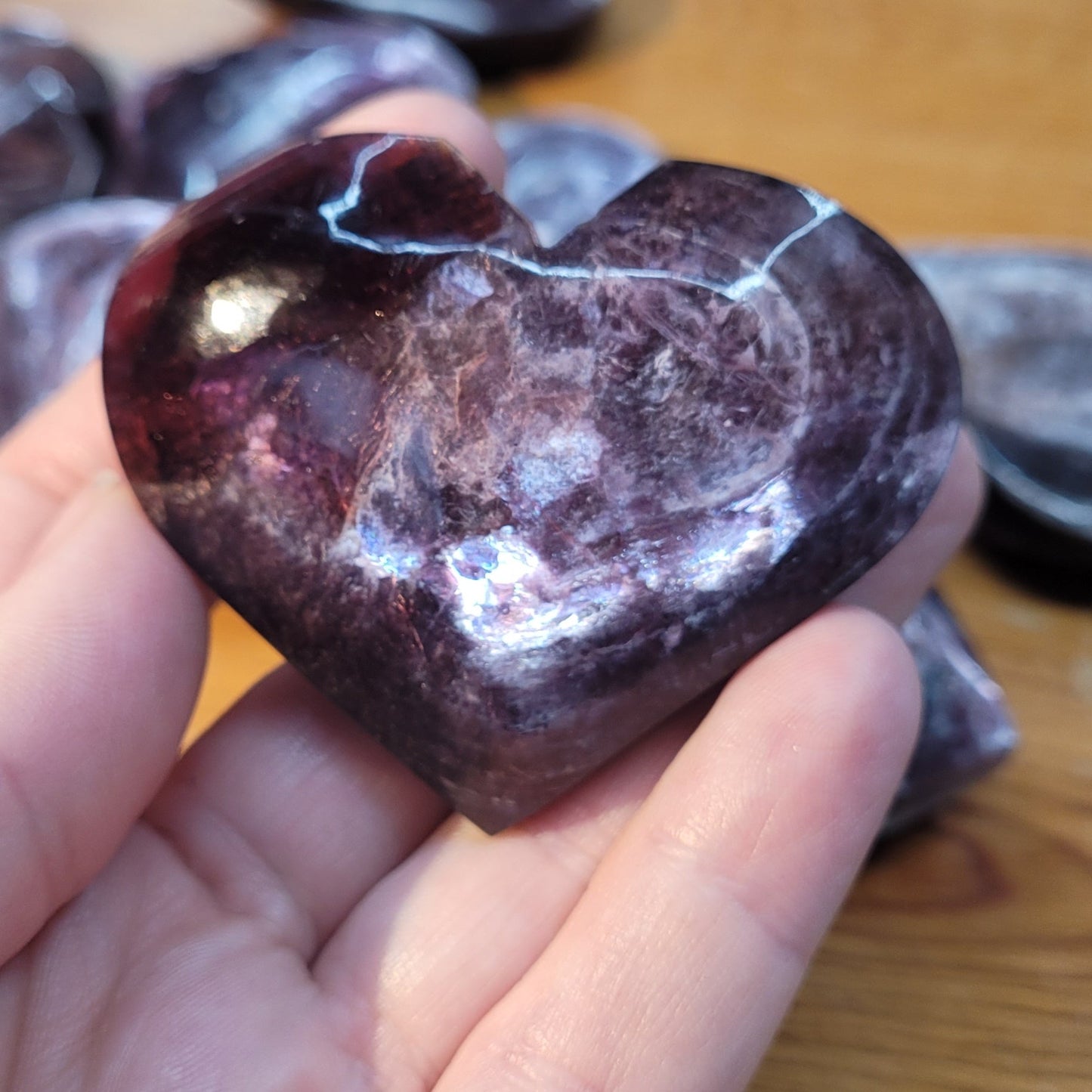 Gem grade lepidolite heart