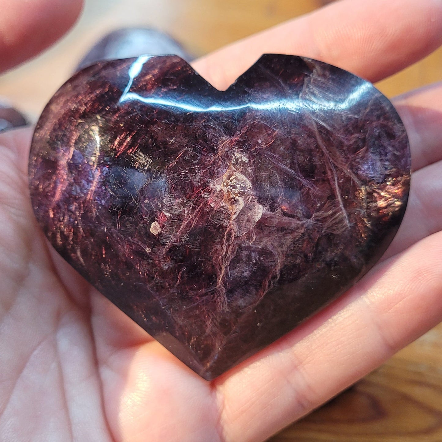 Gem grade lepidolite heart