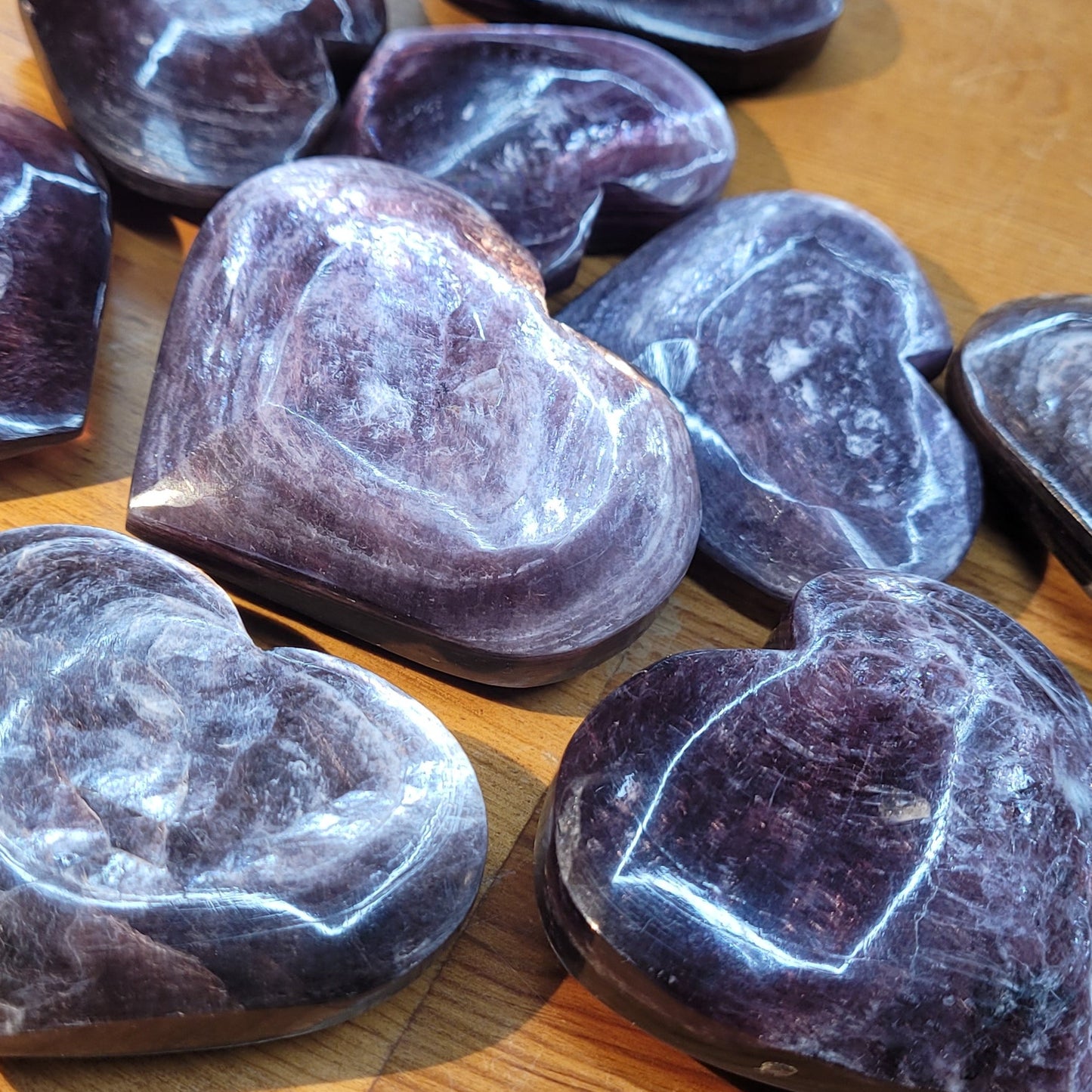 Gem grade lepidolite heart