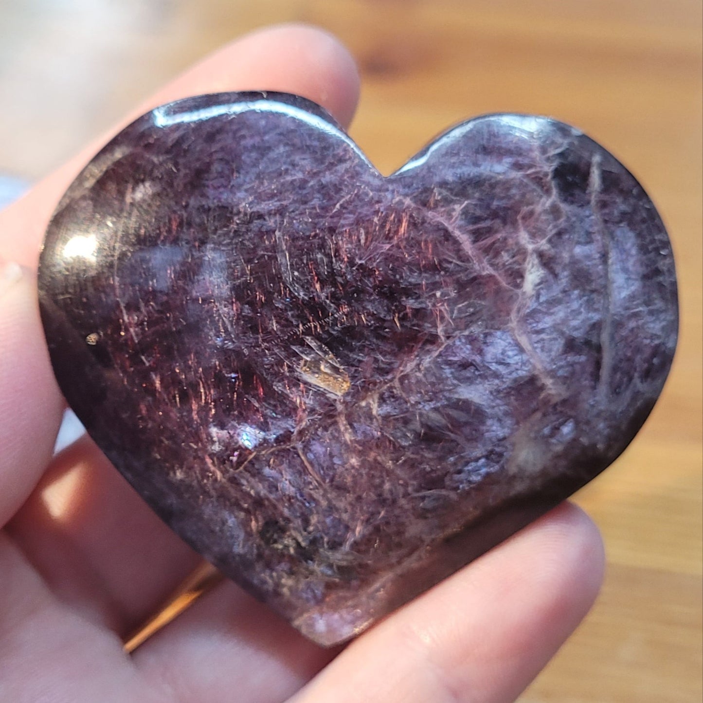 Gem grade lepidolite heart