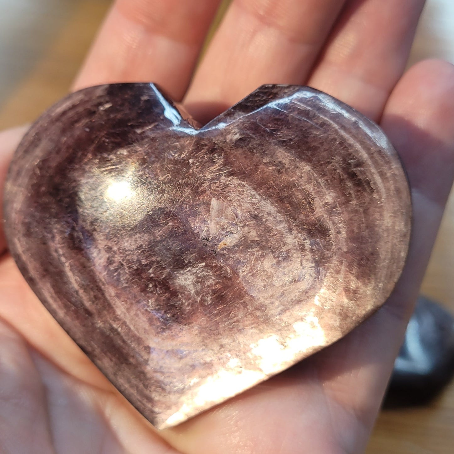 Gem grade lepidolite heart